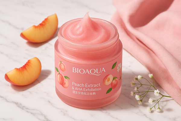 Enhanced BIOAQUA Peach Extract jar with professional styling