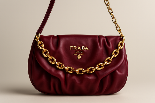 Enhanced burgundy handbag