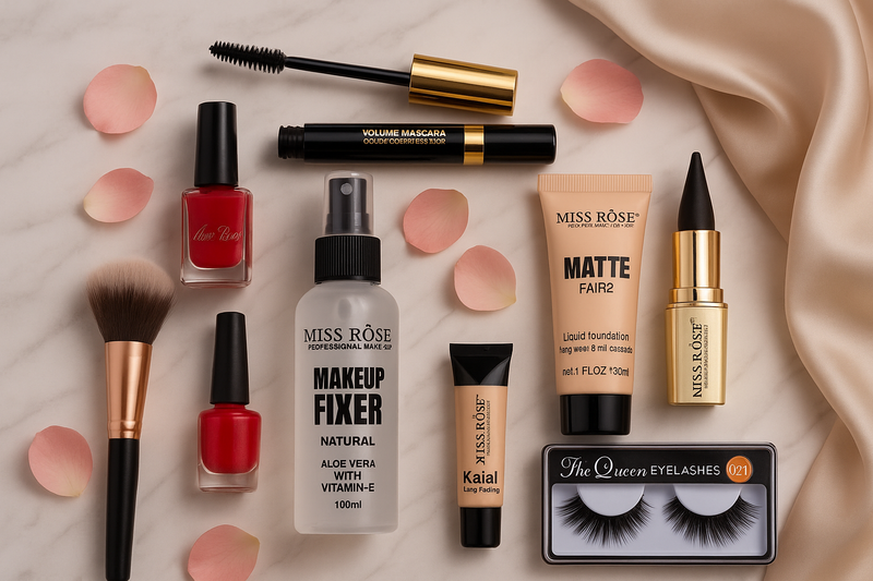 Enhanced makeup collection with professional styling