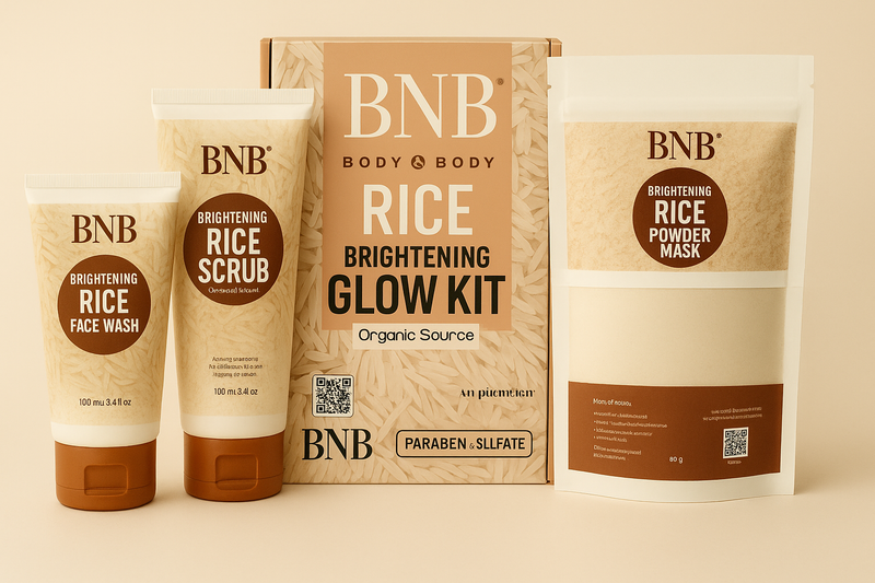 Skin Brightening Rice Facial Kit - Whitening and Exfoliating Set