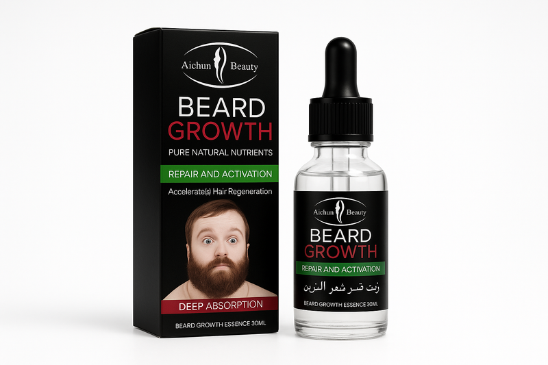 Professional beard growth oil product shot